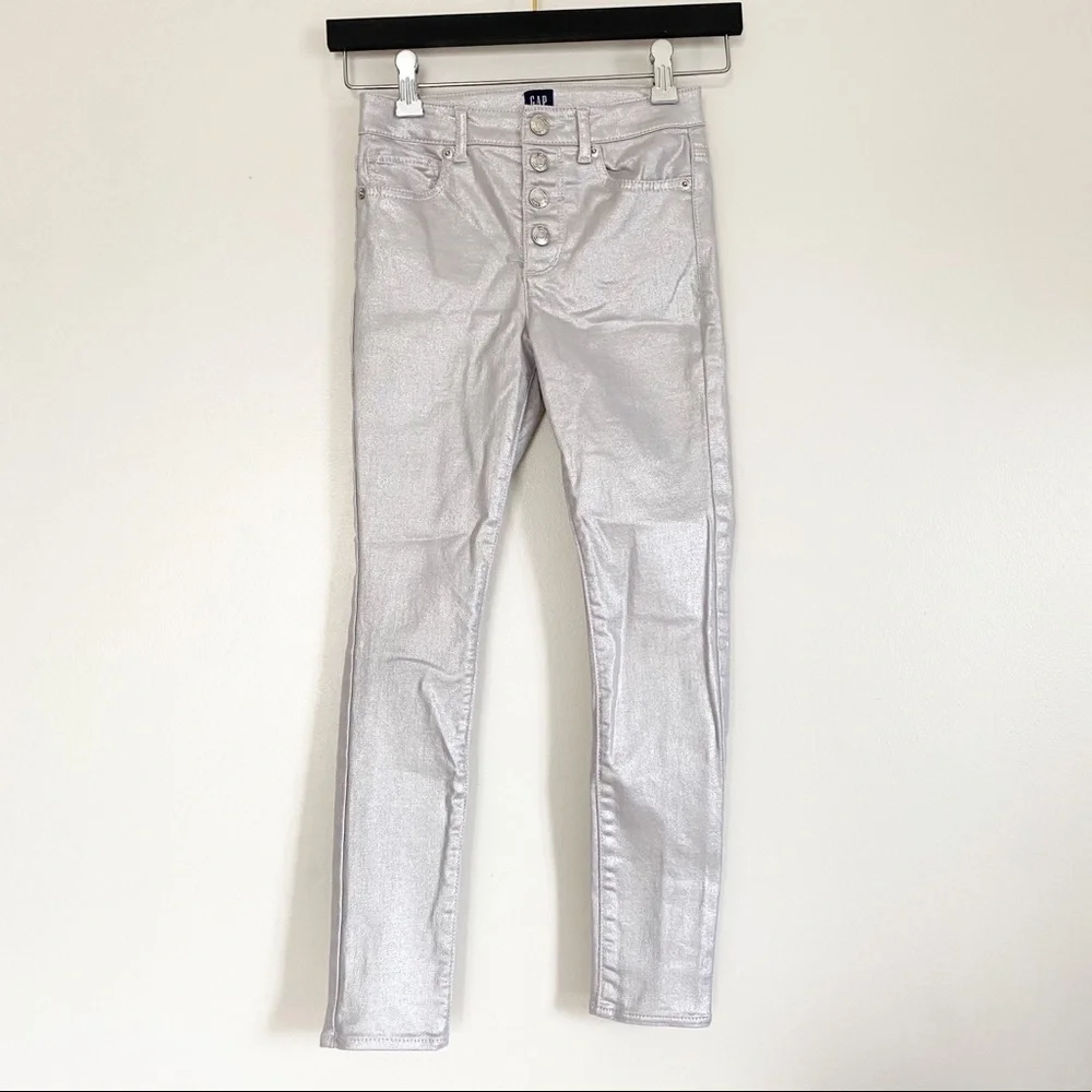 Gap Denim Silver Foil Stretch High Rise Jegging 8